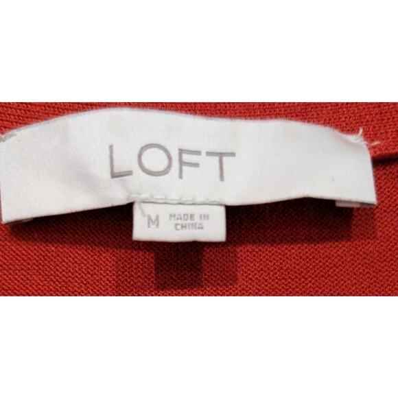 Loft Burnt Orange  V Neck Button Down Cardigan Viscose/ Nylon sz M - Picture 4 of 6